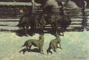 Frederic Remington The Call for Help (mk43) oil on canvas